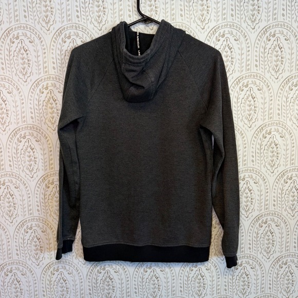Under Armour Womens Charcoal Heather Gray Box Logo Pullover Hoodie Size Small - Picture 2 of 5